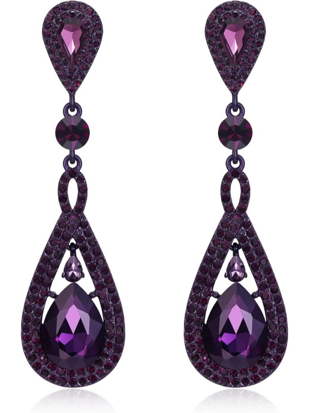 Elegant Teardrop Crystal Wedding Earrings | Art Deco Chandelier Jewelry for